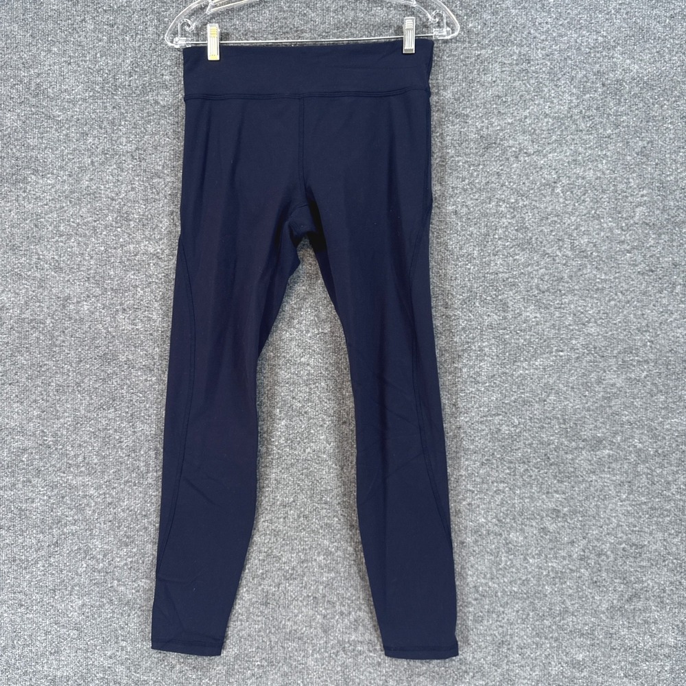 Tory Sport Leggings Womens Large Navy Blue High Waisted Ankle Yoga Pants